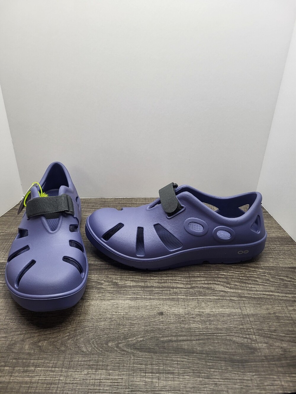 Oofos OOcandoo Recovery Shoe Water Drop Blue Mens 10 Womens 12 Adjusable New